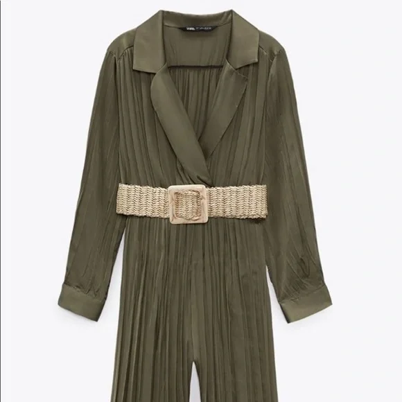 BELTED WRINKLED LOOK JUMPSUIT - Picture 10 of 13